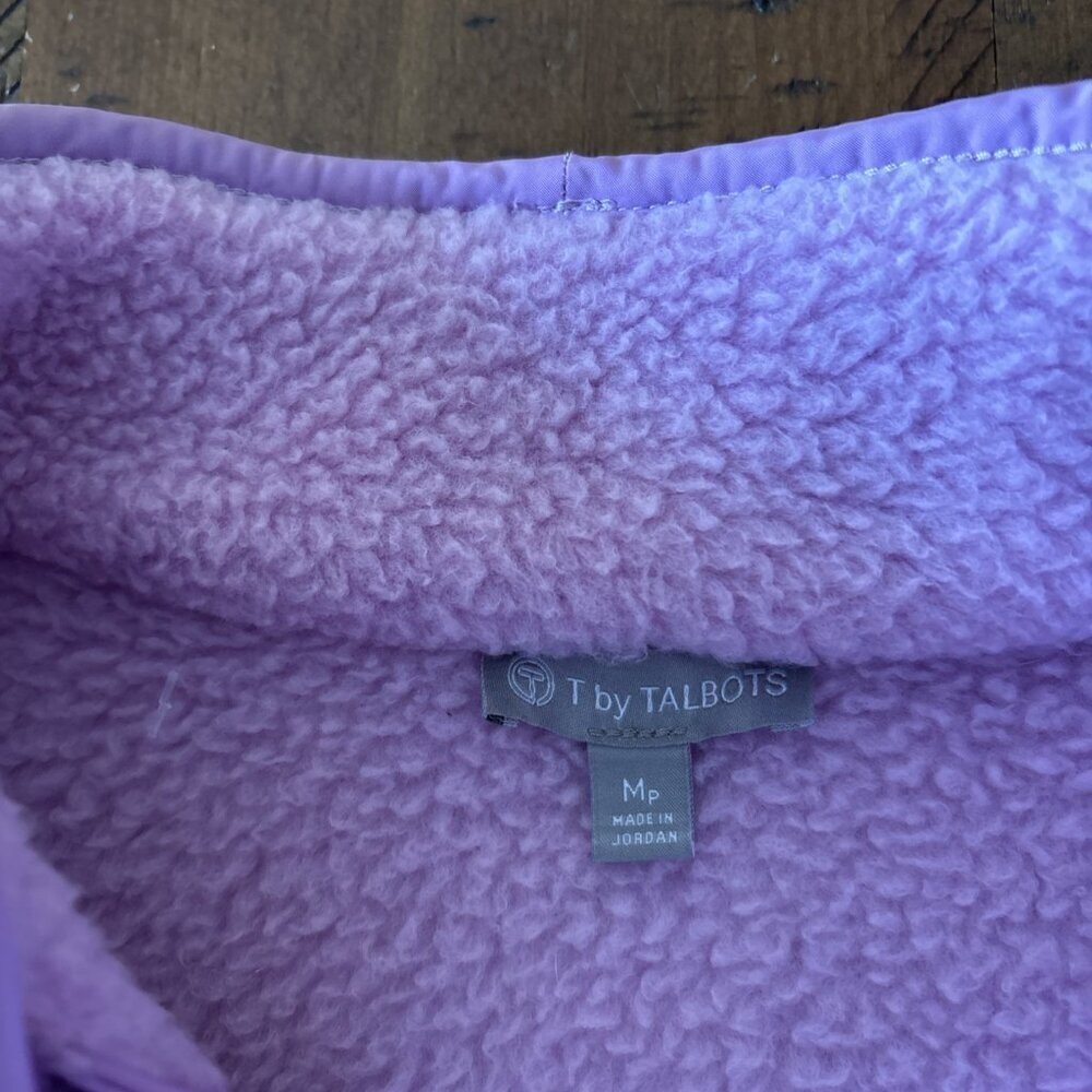 T By Talbots Medium Petite Pink Sherpa Jacket - Picture 4 of 6